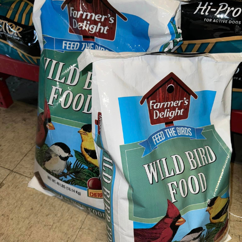 Wild bird feed and supplies inside of store