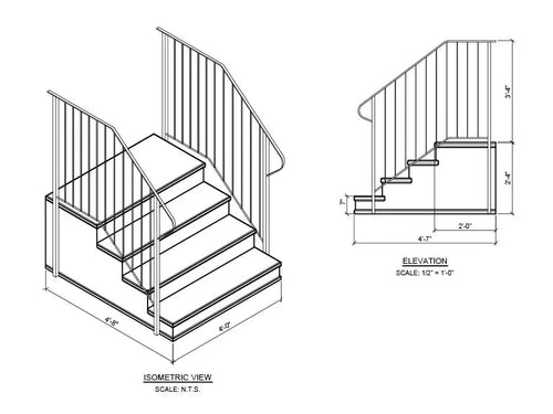 Century Group 4 Step w/ Stoop Concrete Step