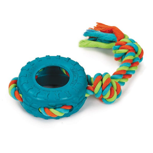 Boss PetEdge Chomper Tredz Rope Rubber Tire Tug